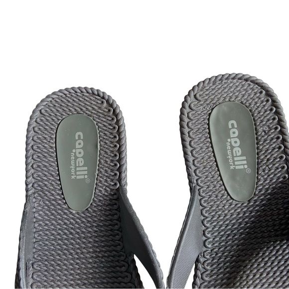 Capelli Grey Rubber Faux Braided Thong Sandal with Rhinestone Embellishments - Picture 6 of 7